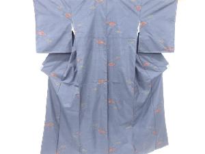 未使用品　仕立て上がり　波に花模様織り出し本場泥大島紬着物(5マルキ)